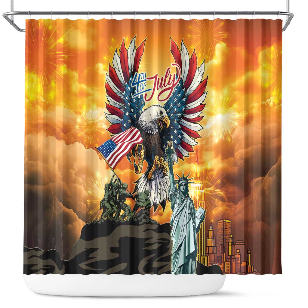 United States Fourth Of July Shower Curtain Happy Independence Day