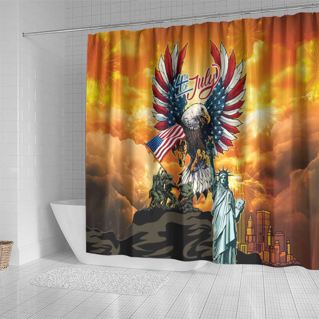 United States Fourth Of July Shower Curtain Happy Independence Day