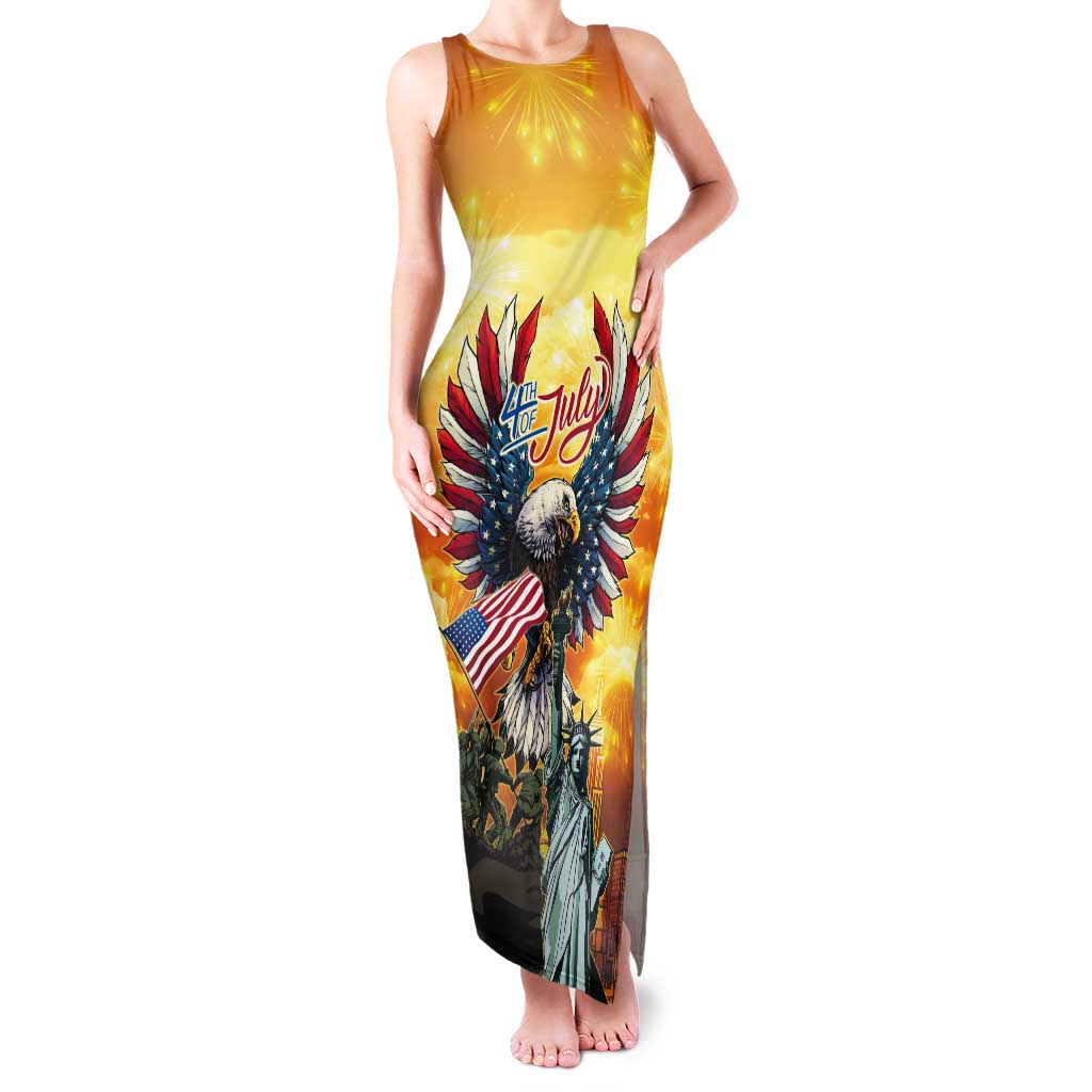 United States Fourth Of July Tank Maxi Dress Happy Independence Day