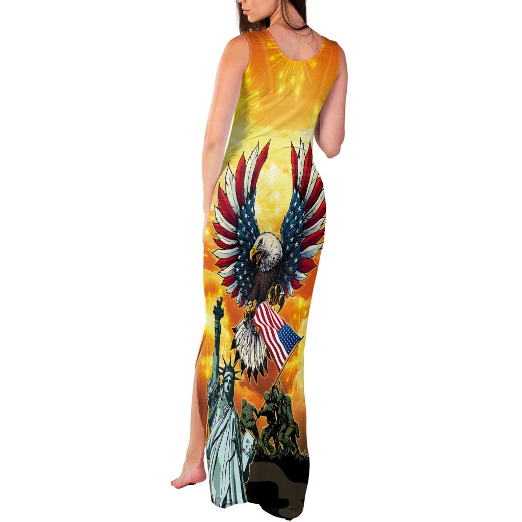 United States Fourth Of July Tank Maxi Dress Happy Independence Day