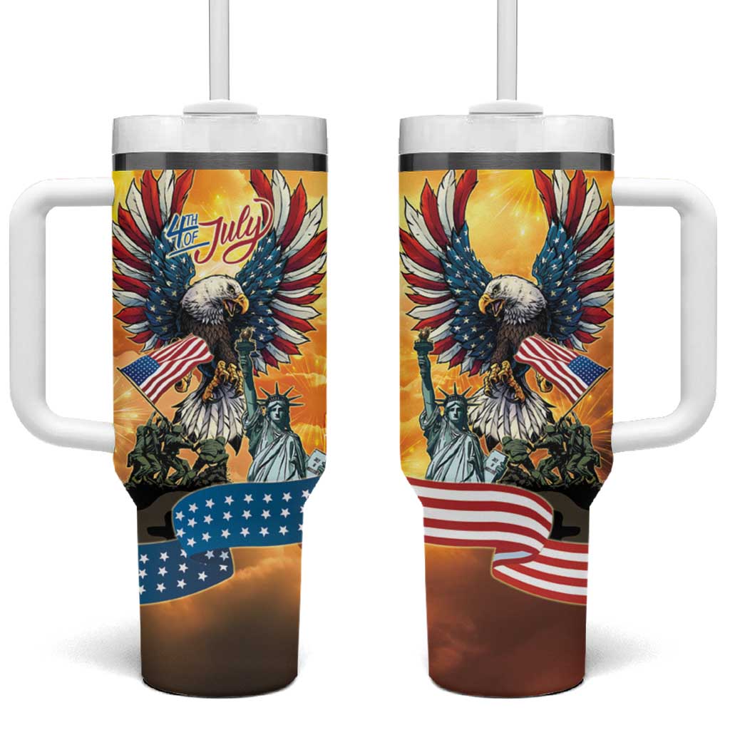 United States Fourth Of July Tumbler With Handle Happy Independence Day