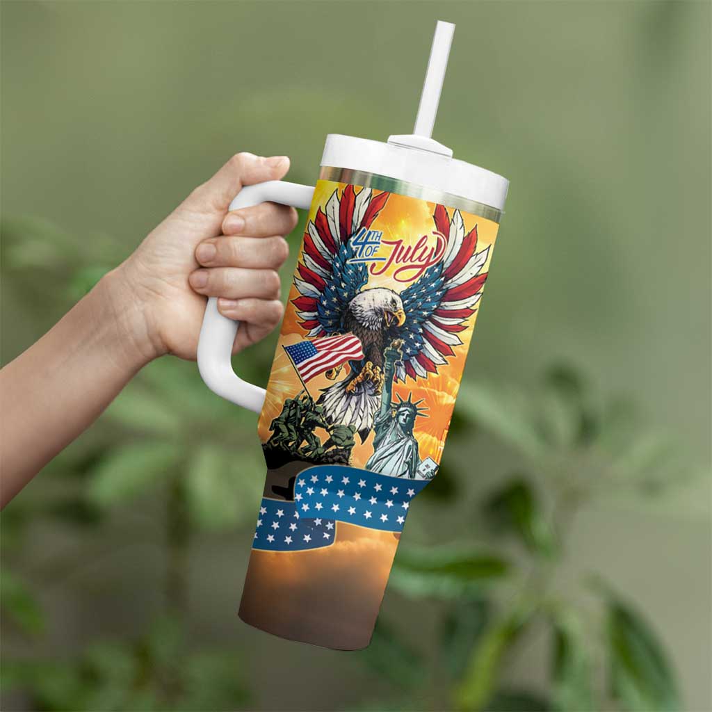 United States Fourth Of July Tumbler With Handle Happy Independence Day