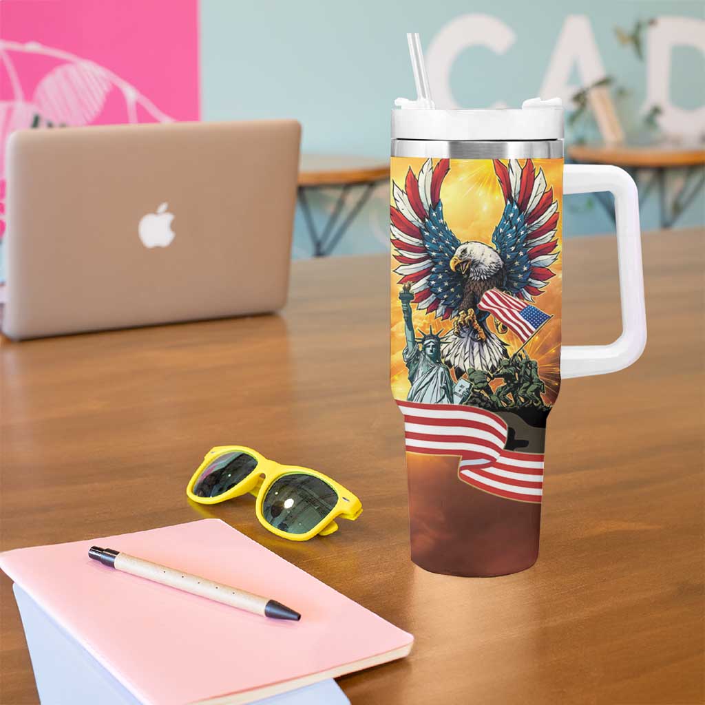 United States Fourth Of July Tumbler With Handle Happy Independence Day