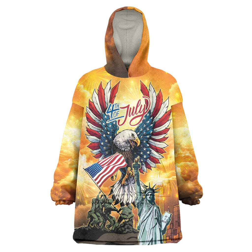 United States Fourth Of July Wearable Blanket Hoodie Happy Independence Day