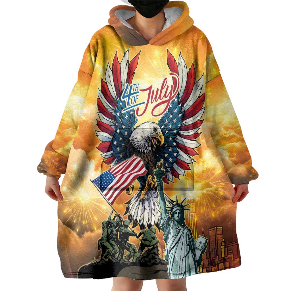 United States Fourth Of July Wearable Blanket Hoodie Happy Independence Day
