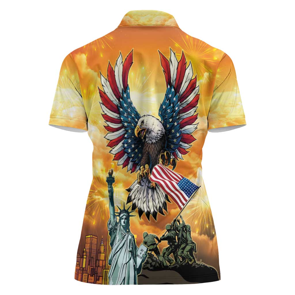 United States Fourth Of July Women Polo Shirt Happy Independence Day