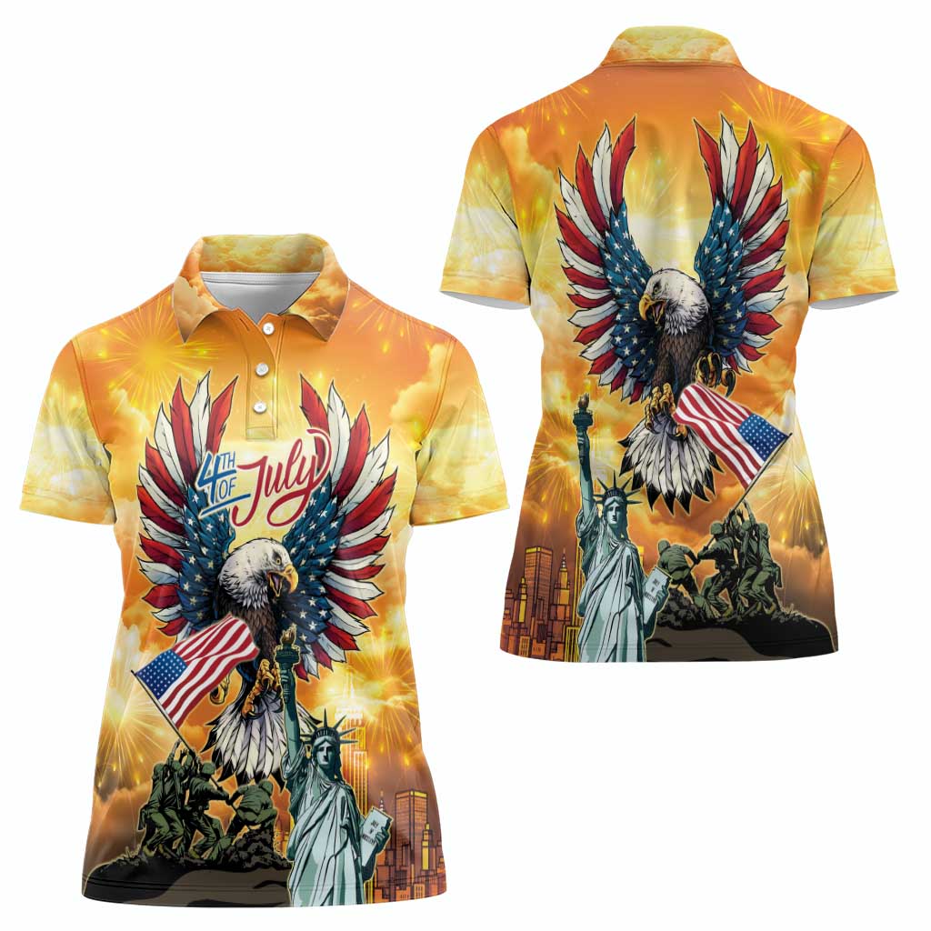 United States Fourth Of July Women Polo Shirt Happy Independence Day