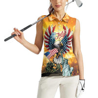 United States Fourth Of July Women Sleeveless Polo Shirt Happy Independence Day