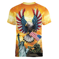 United States Fourth Of July Women V-Neck T-Shirt Happy Independence Day