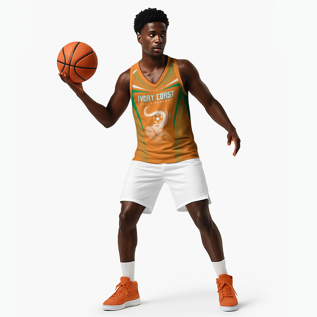 Custom Ivory Coast Football 2026 Basketball Jersey Go Les Elephants