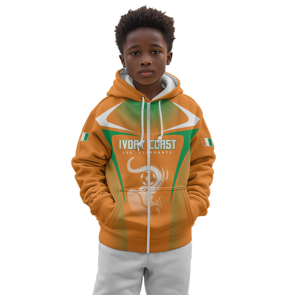 Custom Ivory Coast Football 2026 Kid Hoodie Go Les Elephants