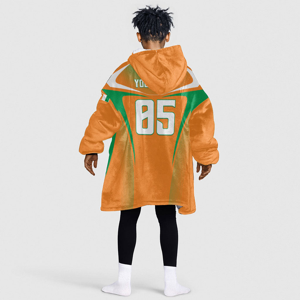 Custom Ivory Coast Football 2026 Kid Wearable Blanket Hoodie Go Les Elephants