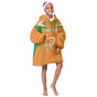 Custom Ivory Coast Football 2026 Kid Wearable Blanket Hoodie Go Les Elephants