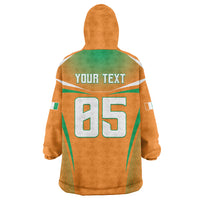 Custom Ivory Coast Football 2026 Kid Wearable Blanket Hoodie Go Les Elephants