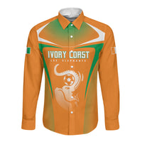 Custom Ivory Coast Football 2026 Long Sleeve Button Shirt Go Les Elephants