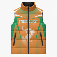Custom Ivory Coast Football 2026 Sleeveless Puffer Jacket Go Les Elephants