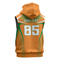 Custom Ivory Coast Football 2026 Sleeveless Zip Hoodie Go Les Elephants