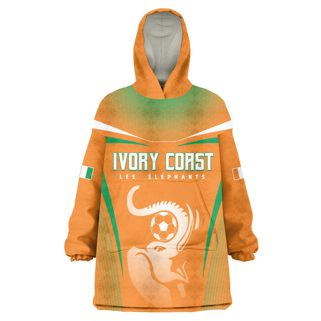 Custom Ivory Coast Football 2026 Wearable Blanket Hoodie Go Les Elephants