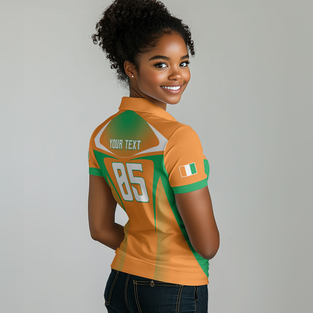 Custom Ivory Coast Football 2026 Women Polo Shirt Go Les Elephants