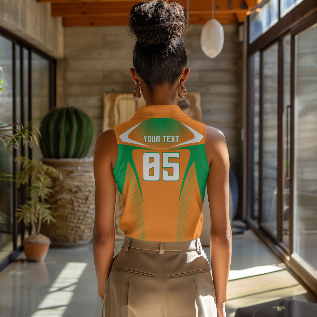 Custom Ivory Coast Football 2026 Women Sleeveless Polo Shirt Go Les Elephants