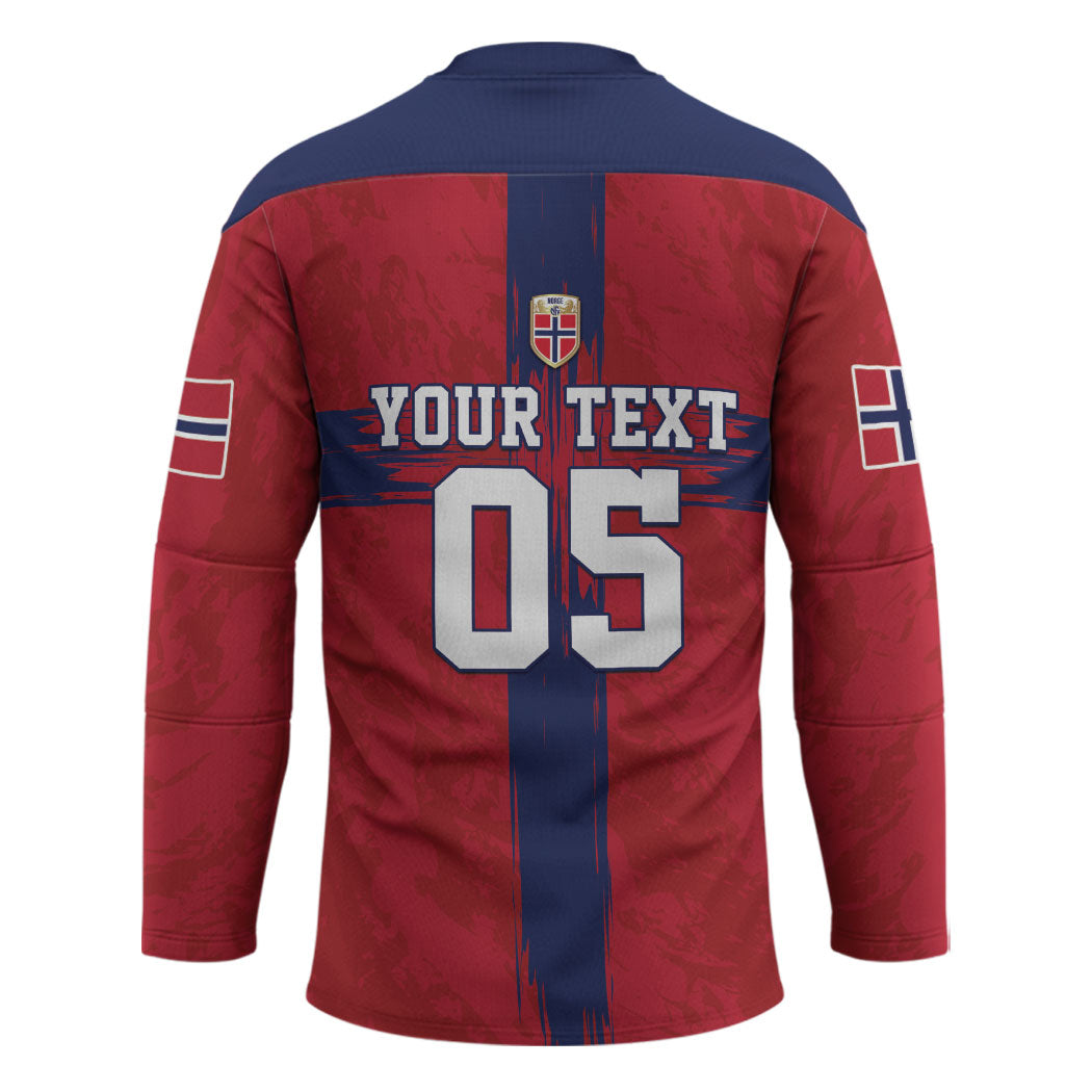 Custom Norge Football 2026 Hockey Jersey Row For Glory