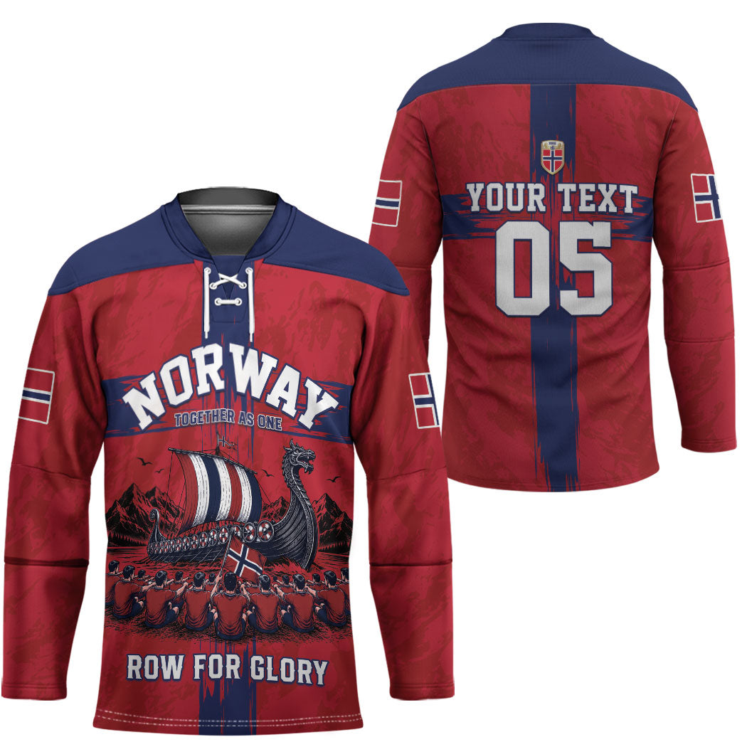 Custom Norge Football 2026 Hockey Jersey Row For Glory