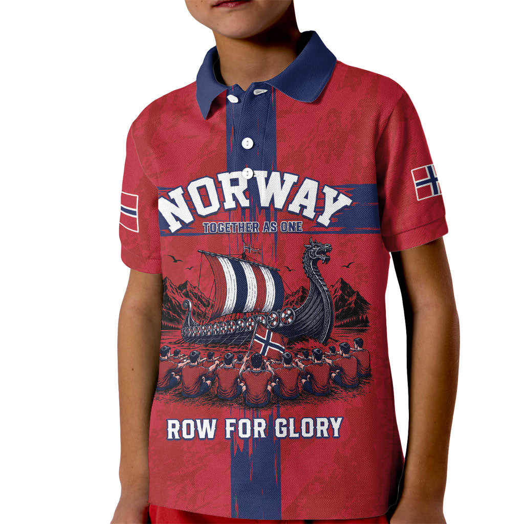 Custom Norge Football 2026 Kid Polo Shirt Row For Glory