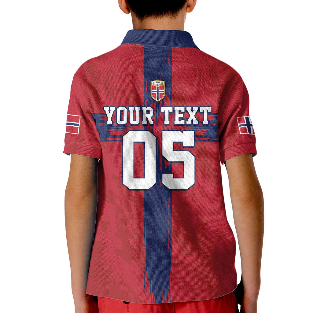 Custom Norge Football 2026 Kid Polo Shirt Row For Glory