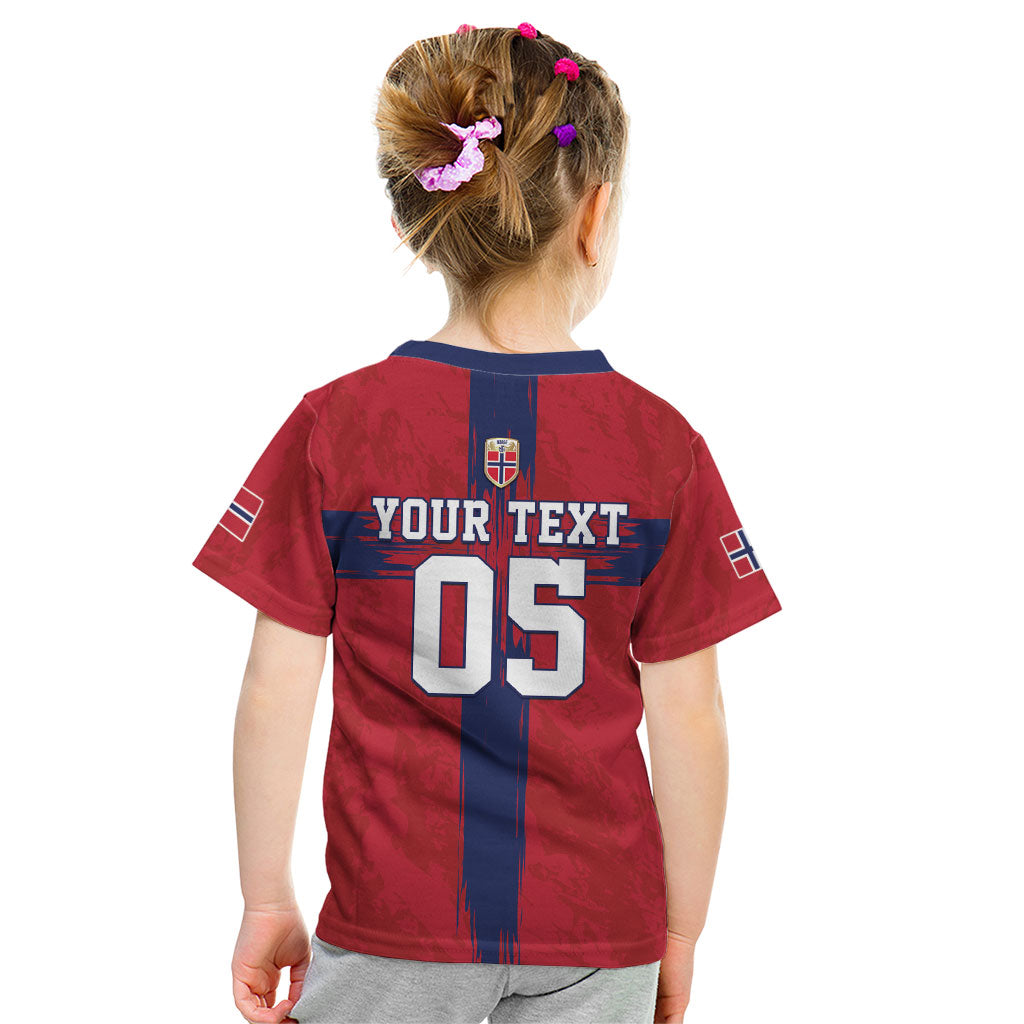Custom Norge Football 2026 Kid T Shirt Row For Glory