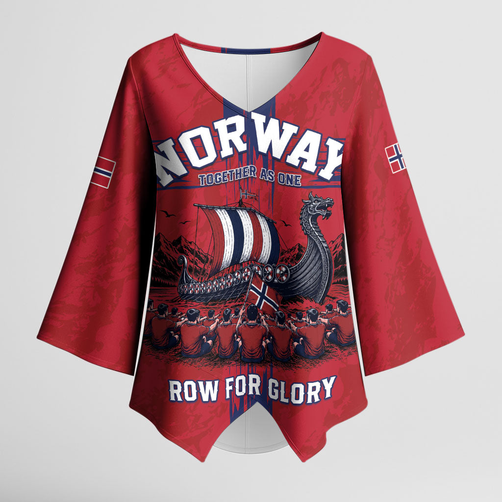 Custom Norge Football 2026 Kimono Sleeve Blouse Row For Glory
