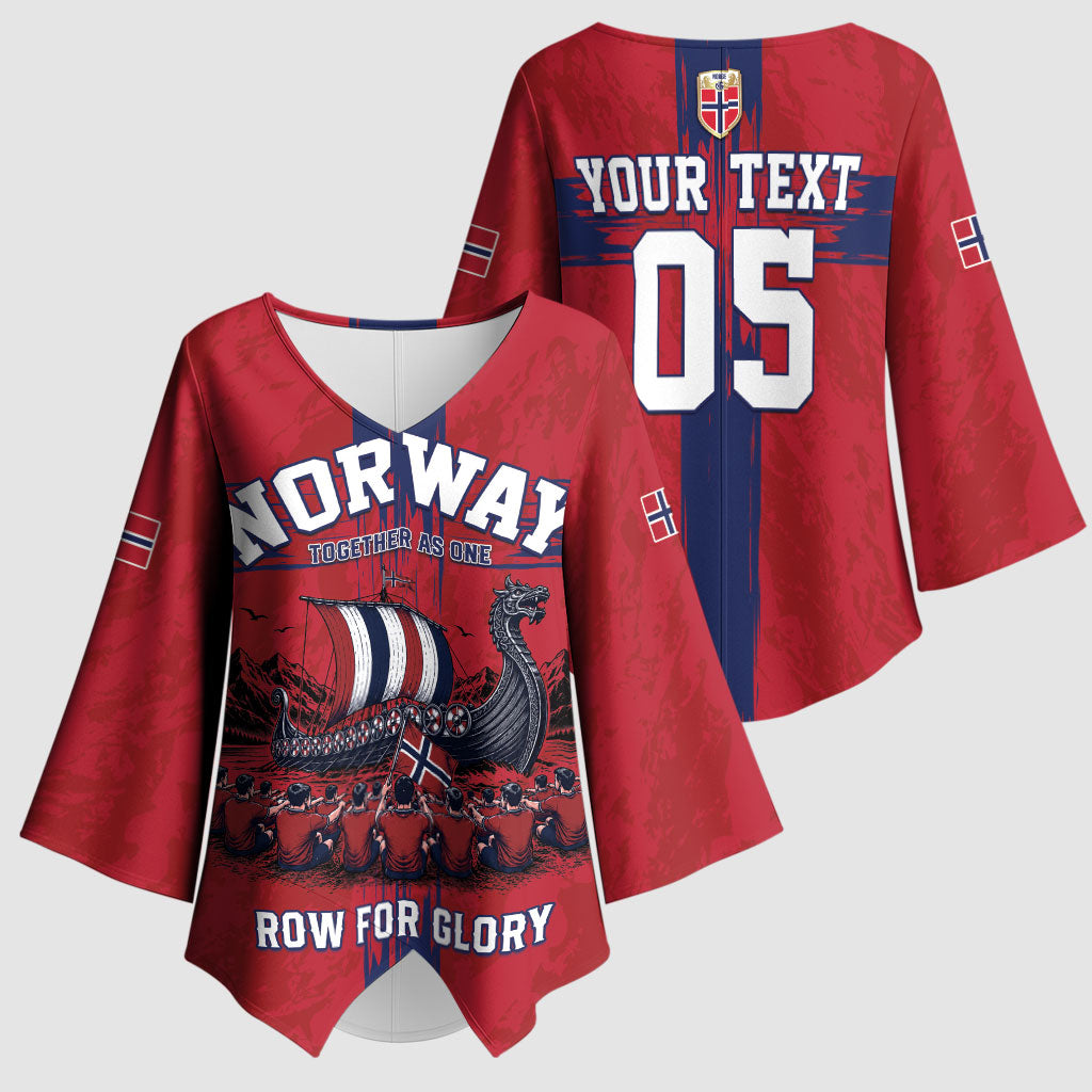Custom Norge Football 2026 Kimono Sleeve Blouse Row For Glory