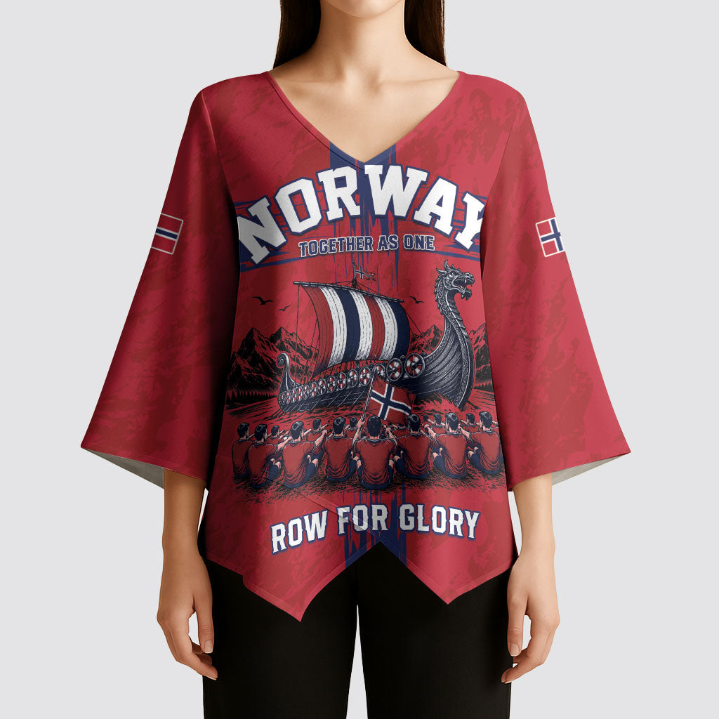 Custom Norge Football 2026 Kimono Sleeve Blouse Row For Glory