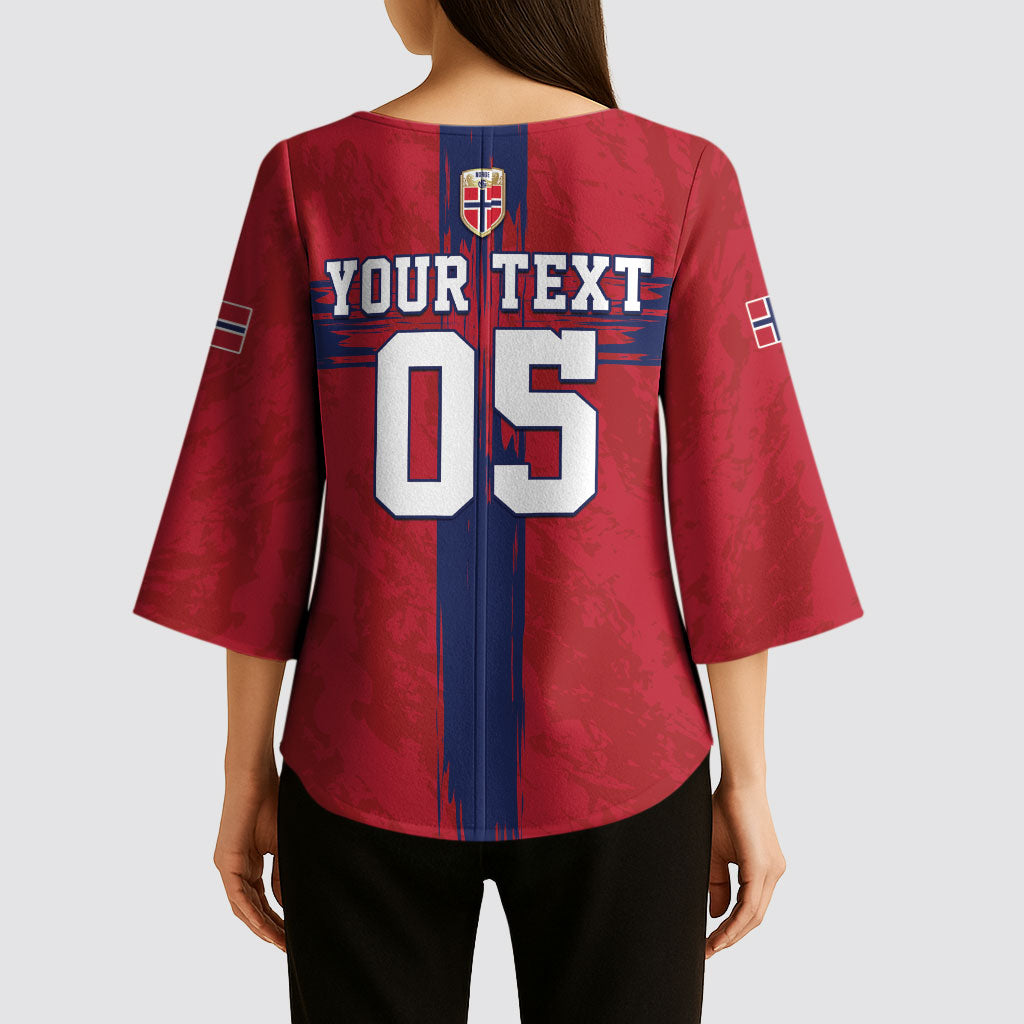 Custom Norge Football 2026 Kimono Sleeve Blouse Row For Glory