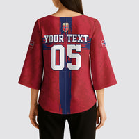 Custom Norge Football 2026 Kimono Sleeve Blouse Row For Glory