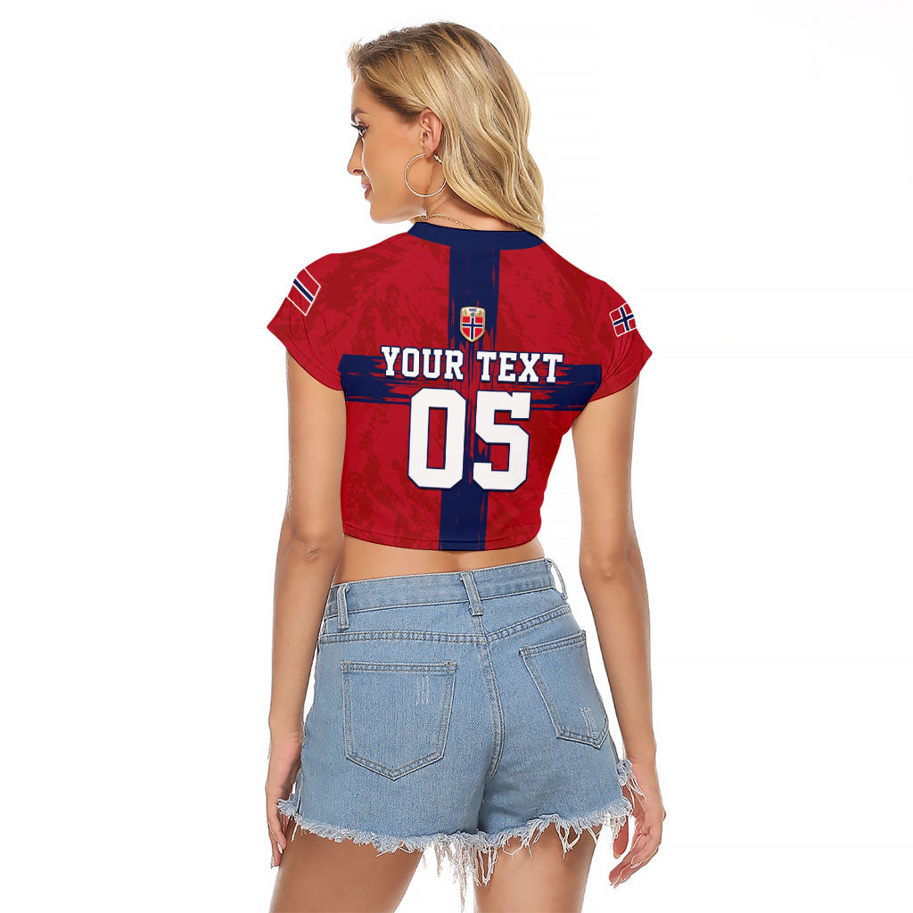 Custom Norge Football 2026 Raglan Cropped T Shirt Row For Glory