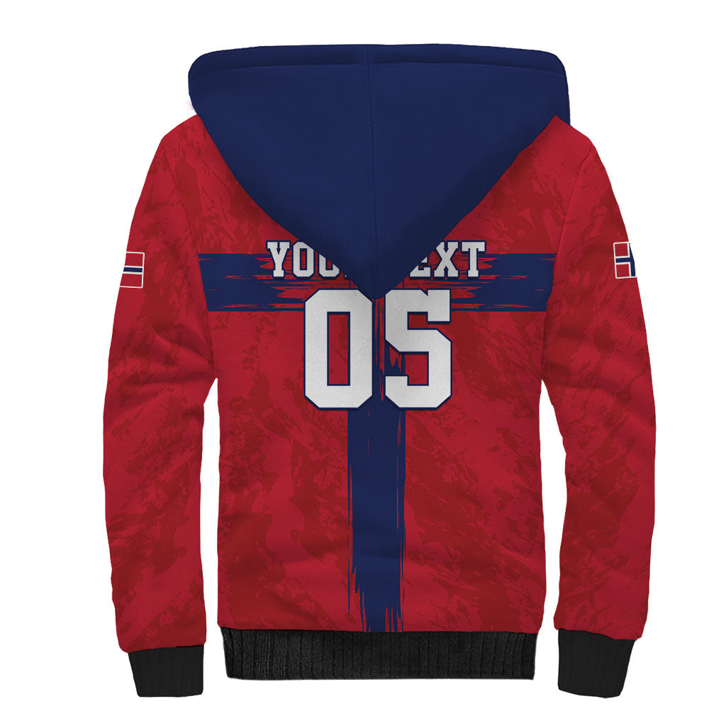 Custom Norge Football 2026 Sherpa Hoodie Row For Glory