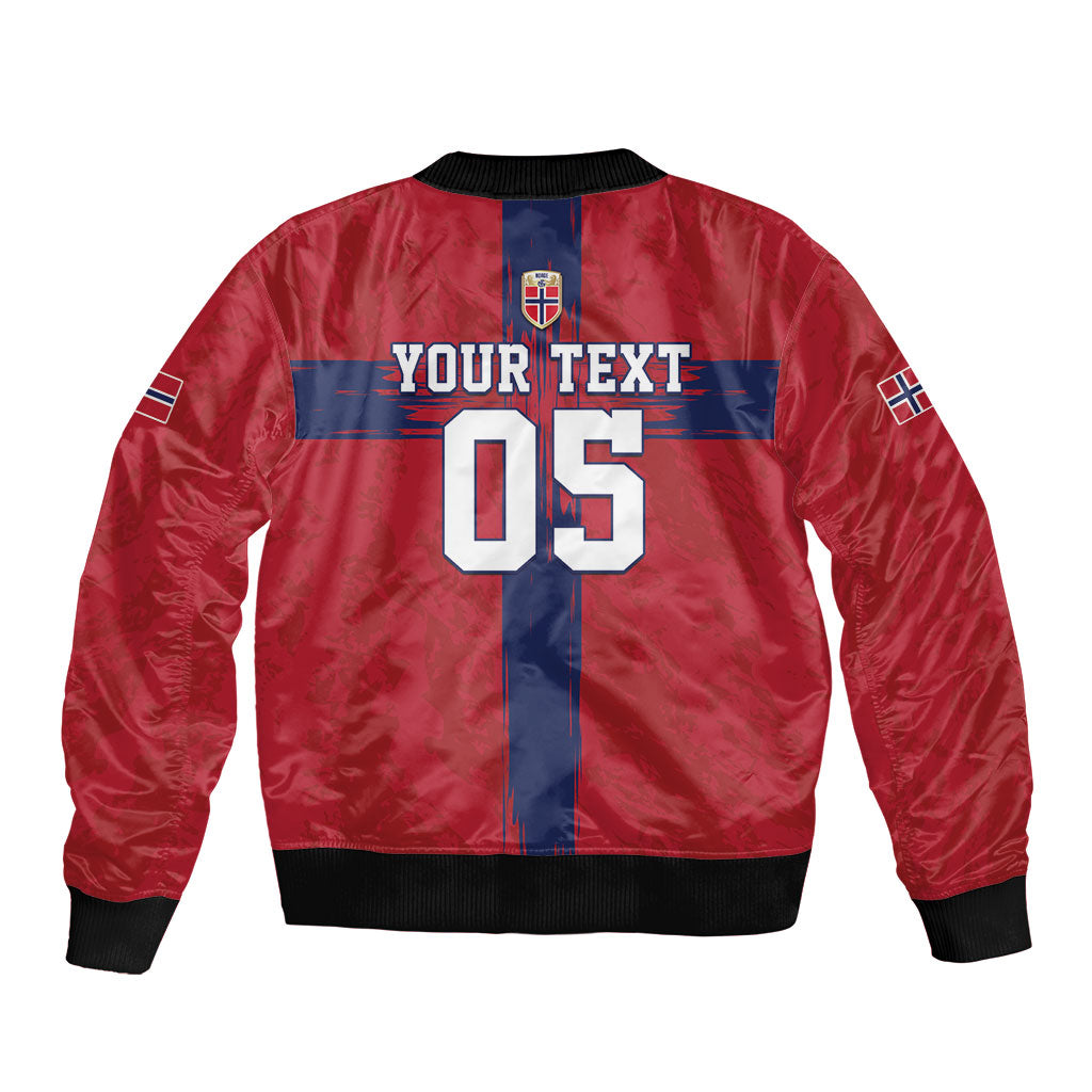 Custom Norge Football 2026 Sleeve Zip Bomber Jacket Row For Glory