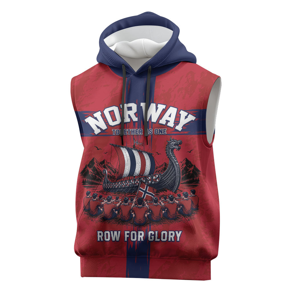 Custom Norge Football 2026 Sleeveless Hoodie Row For Glory