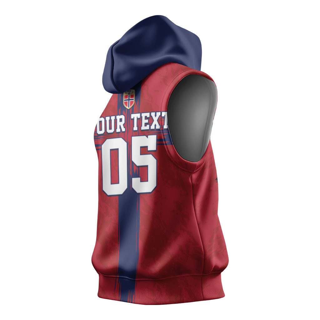 Custom Norge Football 2026 Sleeveless Hoodie Row For Glory