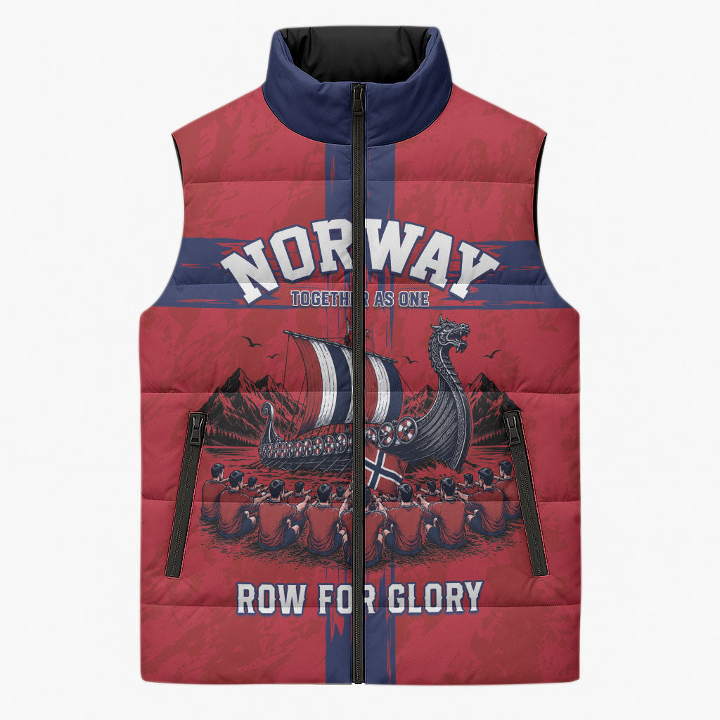 Custom Norge Football 2026 Sleeveless Puffer Jacket Row For Glory