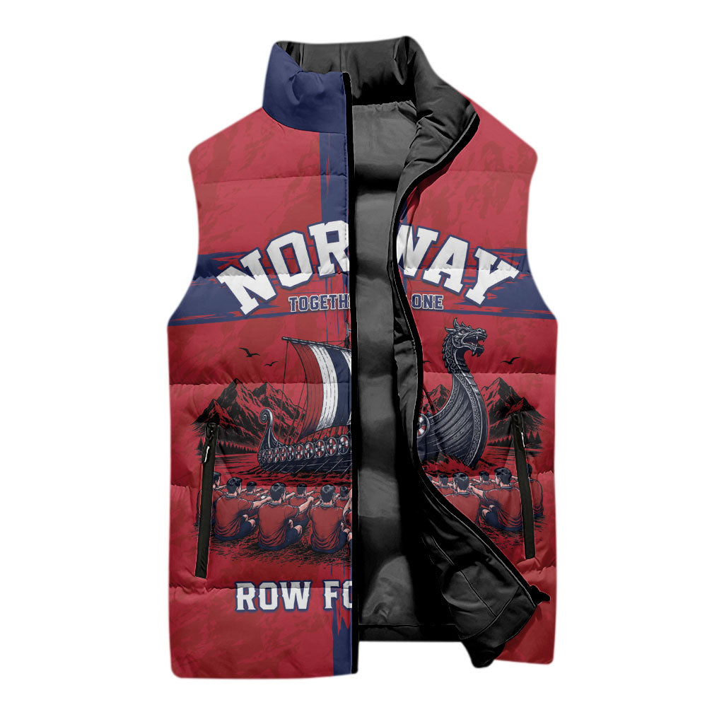 Custom Norge Football 2026 Sleeveless Puffer Jacket Row For Glory