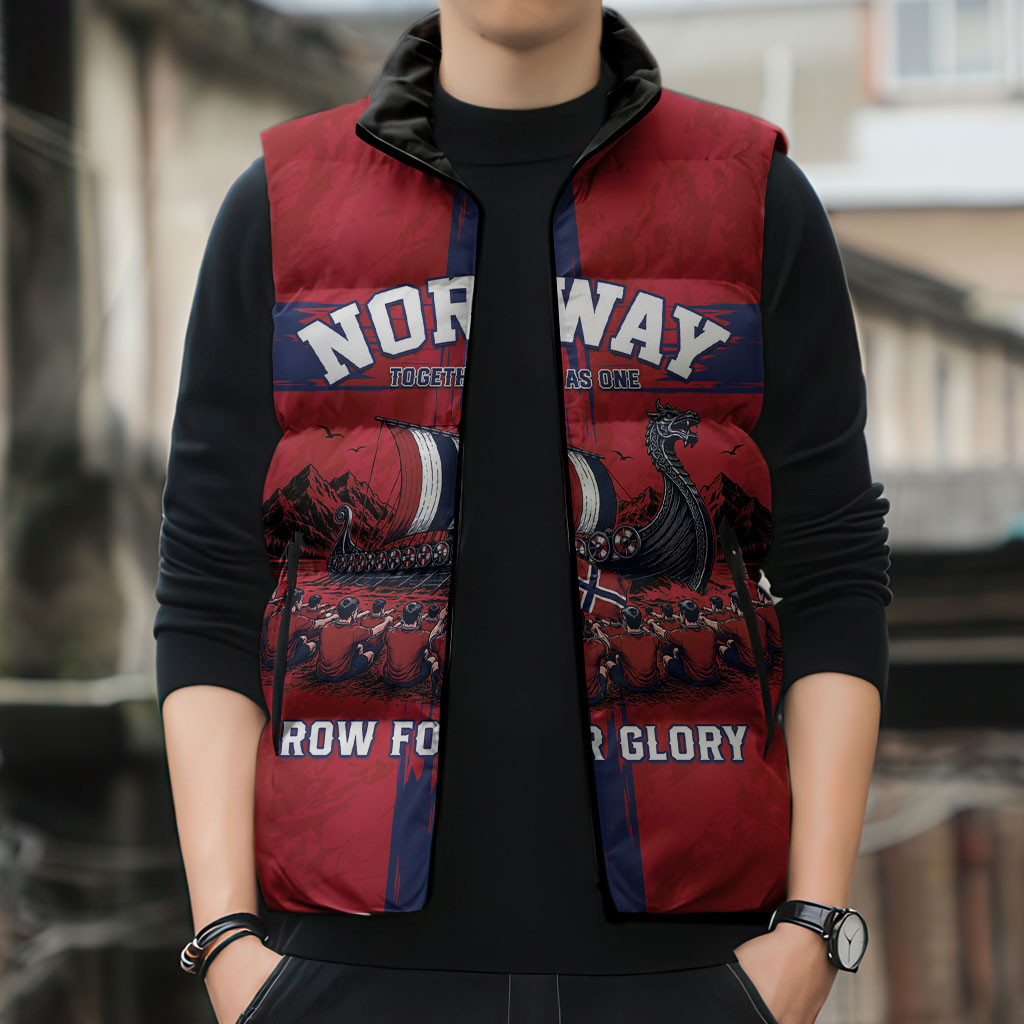 Custom Norge Football 2026 Sleeveless Puffer Jacket Row For Glory