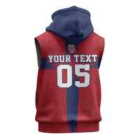 Custom Norge Football 2026 Sleeveless Zip Hoodie Row For Glory