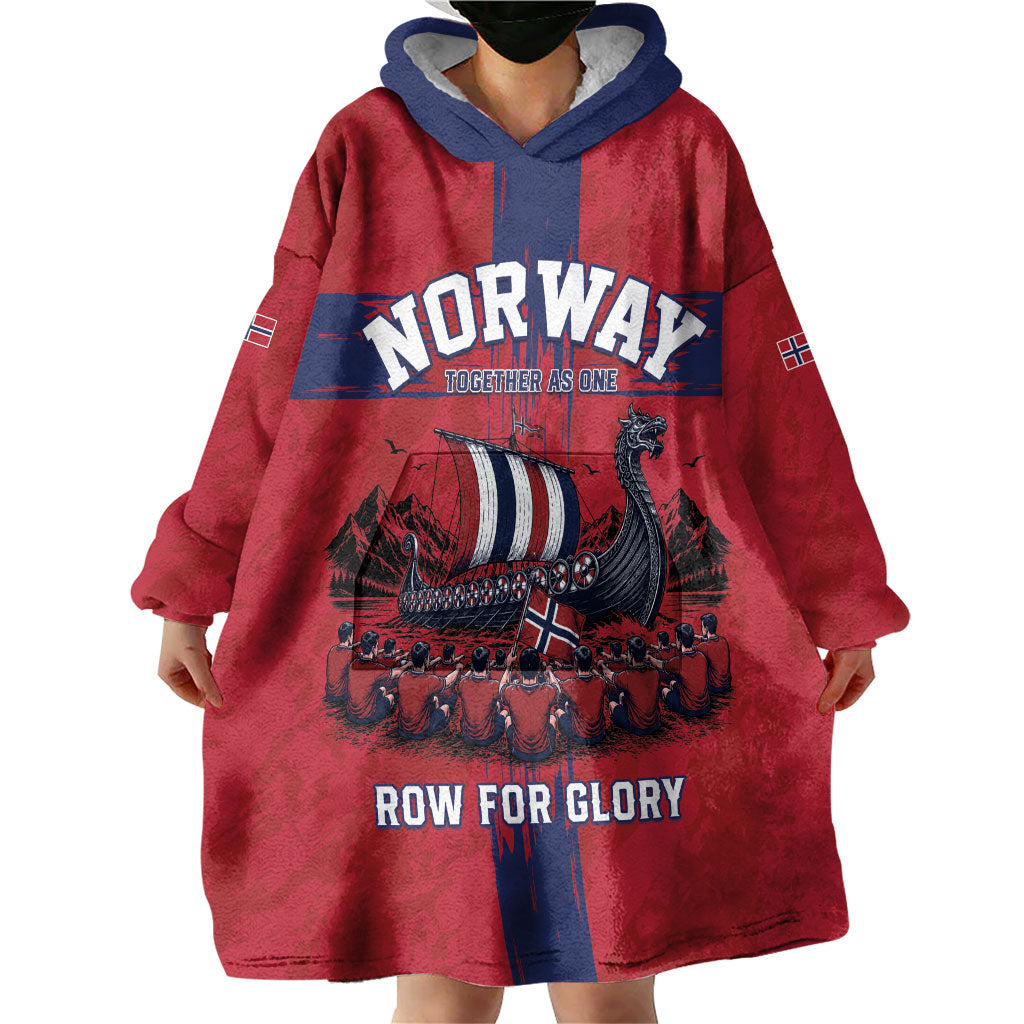 Custom Norge Football 2026 Wearable Blanket Hoodie Row For Glory