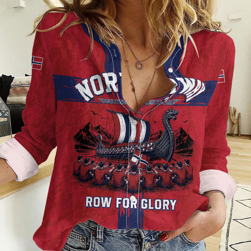 Custom Norge Football 2026 Women Casual Shirt Row For Glory