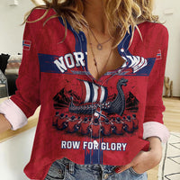 Custom Norge Football 2026 Women Casual Shirt Row For Glory