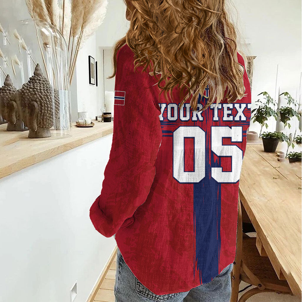 Custom Norge Football 2026 Women Casual Shirt Row For Glory
