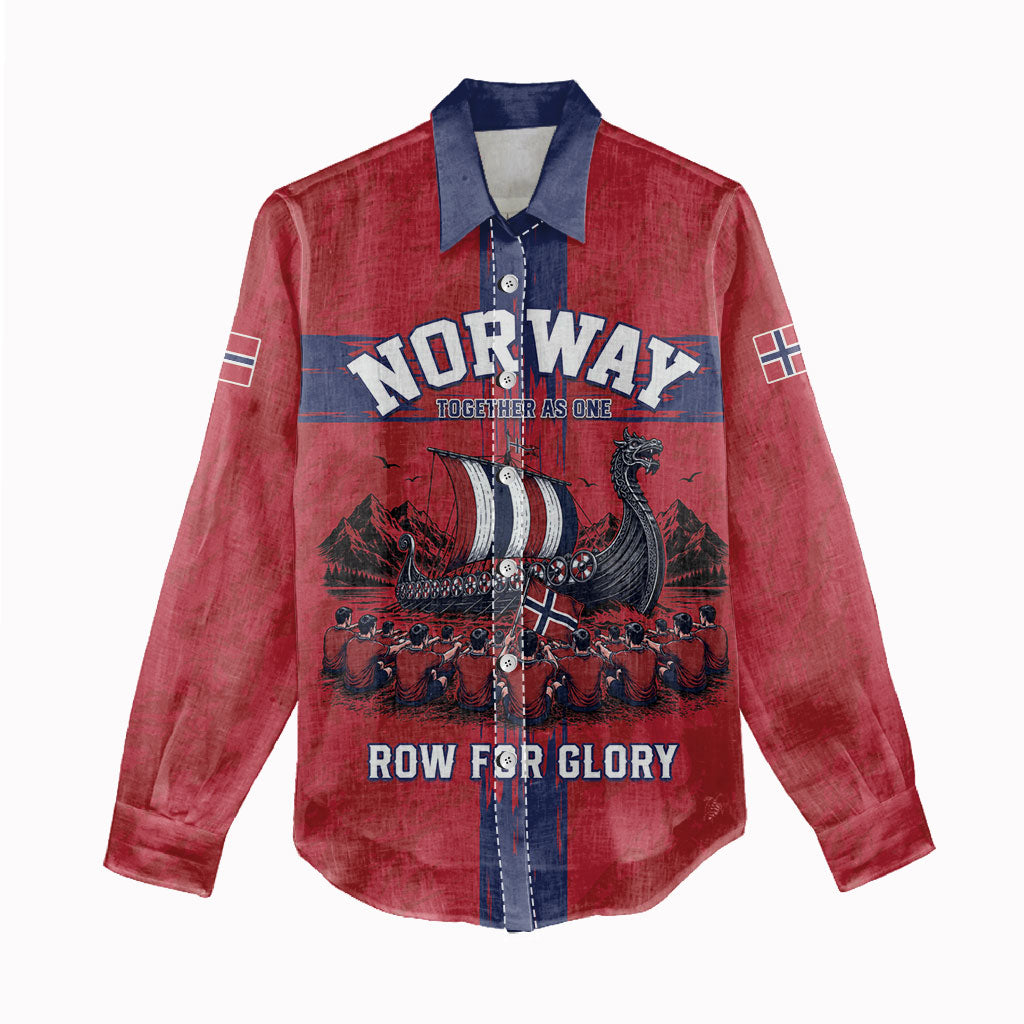 Custom Norge Football 2026 Women Casual Shirt Row For Glory