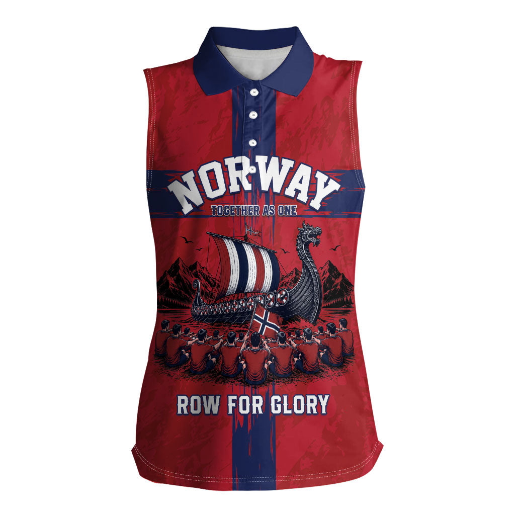 Custom Norge Football 2026 Women Sleeveless Polo Shirt Row For Glory