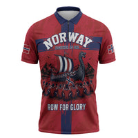 Custom Norge Football 2026 Zipper Polo Shirt Row For Glory